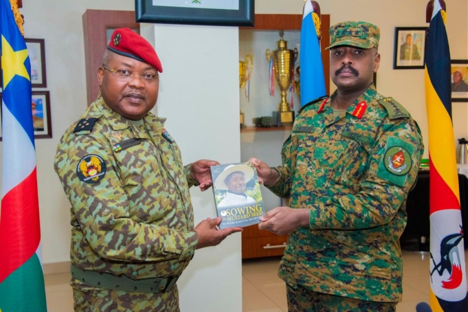 Uganda’s Military Diplomacy: CAR Chief Meets Uganda’s Counterpart Gen Muhoozi Kainerugaba,Discuss Further Cooperation.